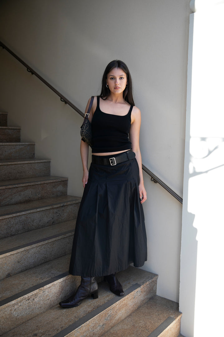 Darcy Belted Skirt - Black
