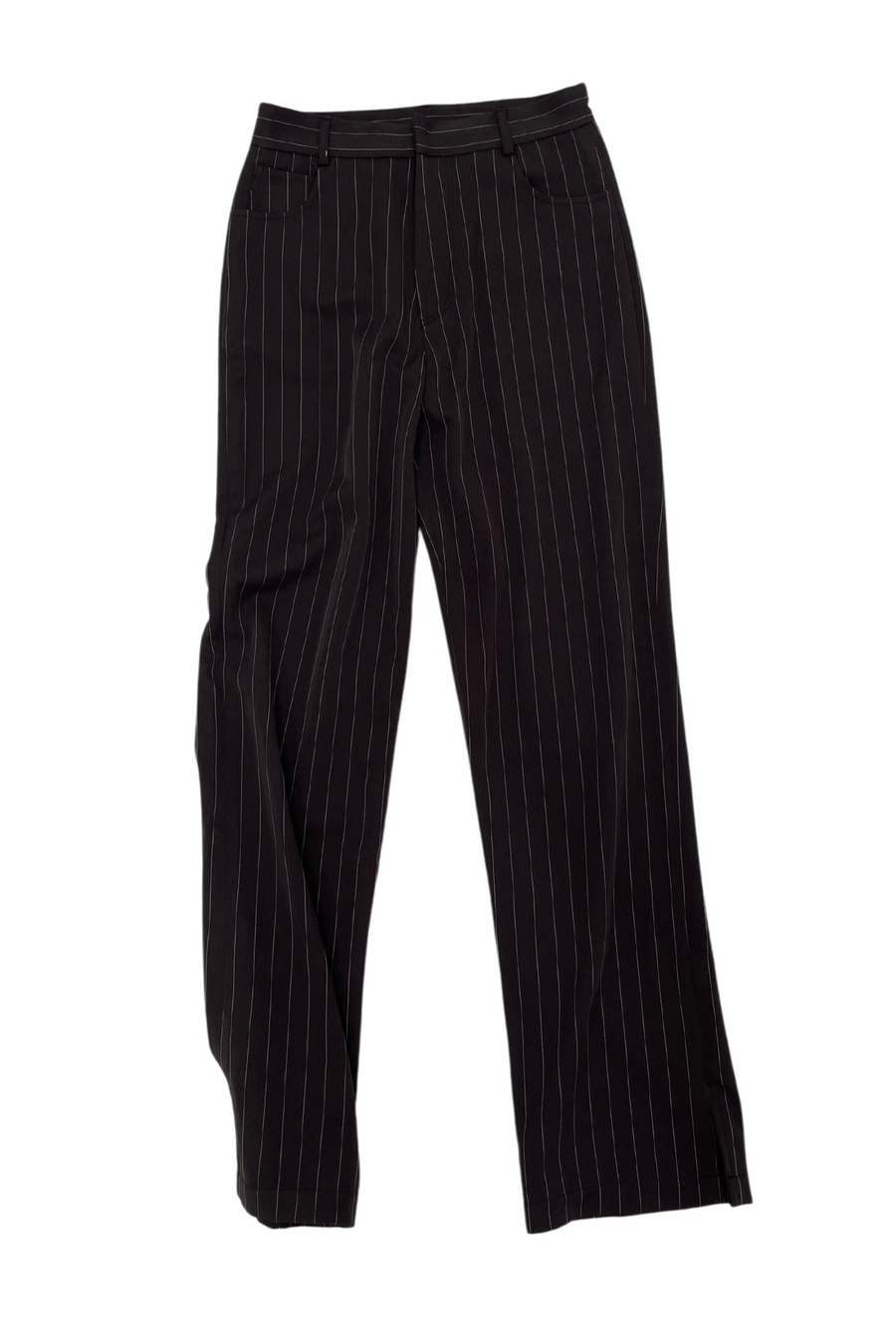 Brown Pinstripe Trousers - Brown