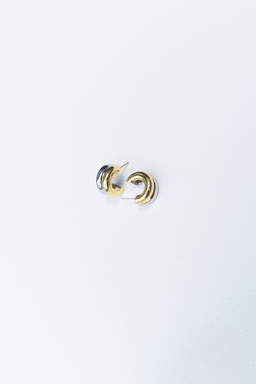 Two Tone Hoop Earrings - Gold