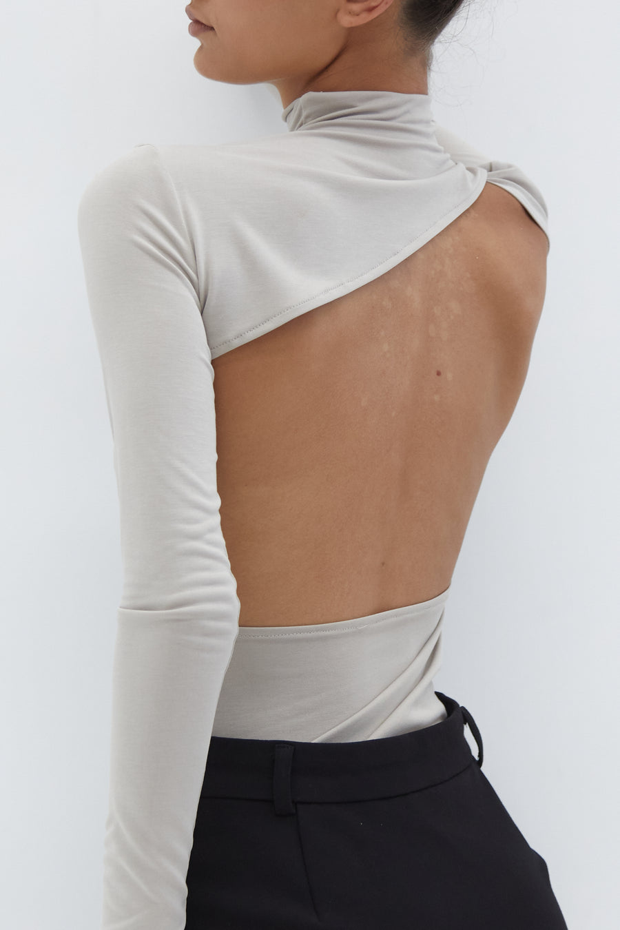 Cut Out Back Top - Nude