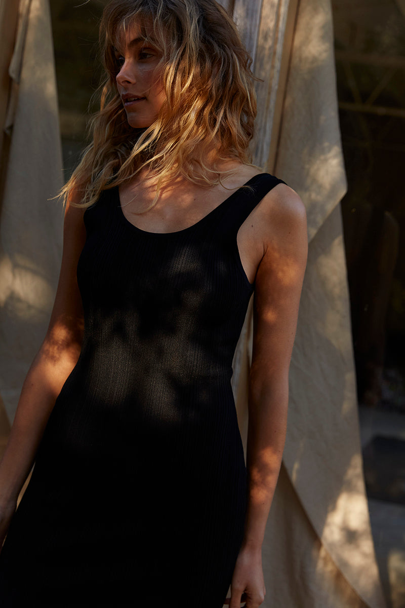 Knit Midi Dress - Black