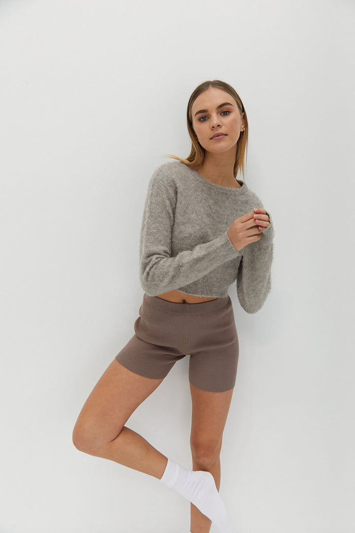 Knit Shorts - Taupe